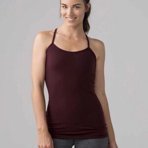 Lululemon Power Y Tank Top Women's Size 4 Maroon Racerback